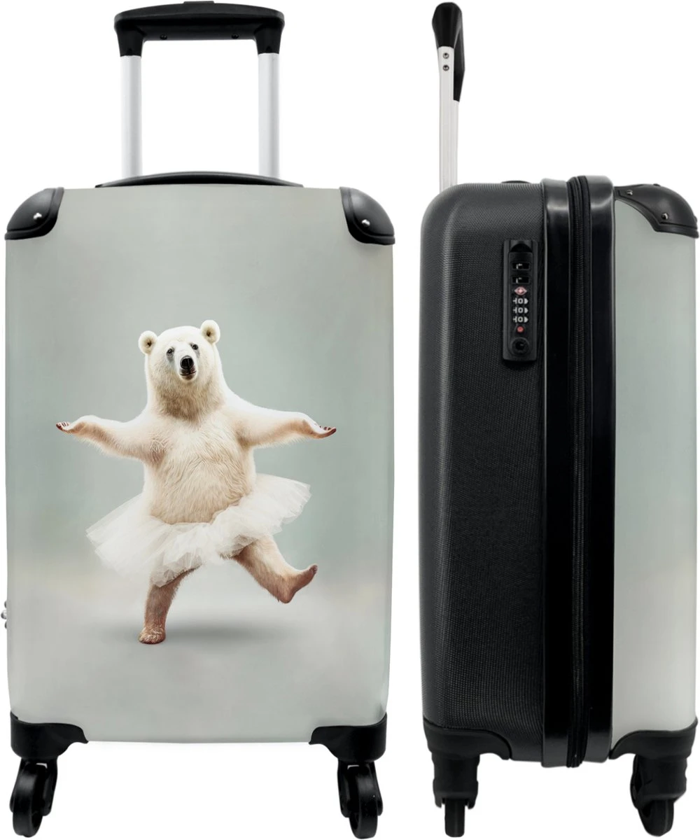 NoBoringSuitcases.com® Koffer - IJsbeer - Rok - Wit - Portret - Dieren - Trolley Op Wieltjes - Reiskoffer - Past Binnen 55x40x20 Cm En 55x35x25 Cm - Fotokoffer 1 NoBoringSuitcases.com® Koffer - IJsbeer - Rok - Wit - Portret - Dieren - Trolley Op Wieltjes - Reiskoffer - Past Binnen 55x40x20 Cm En 55x35x25 Cm - Fotokoffer