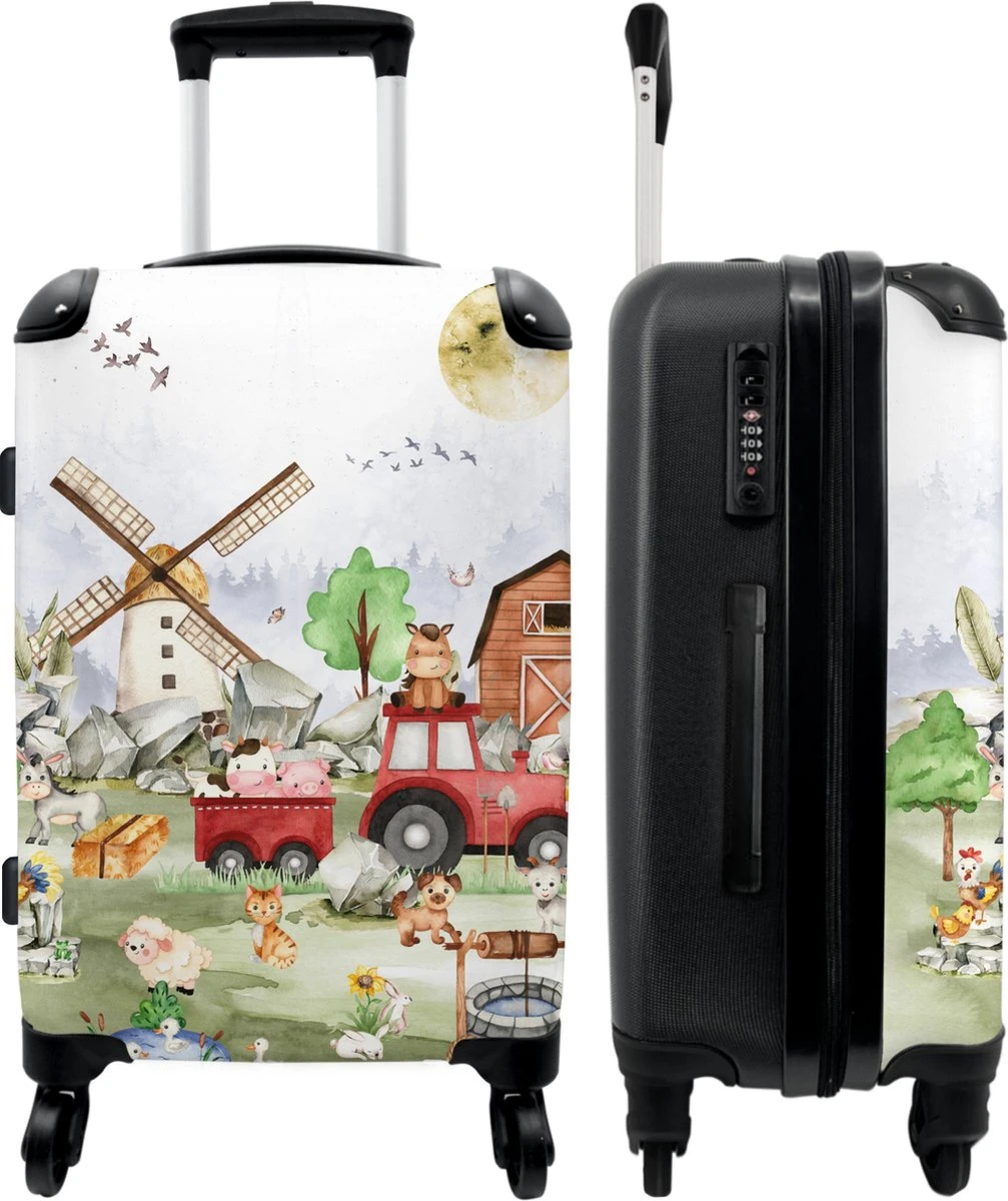 NoBoringSuitcases.com® Koffer Groot - Boerderij - Dieren - Trekker - Jongens - Trolley Koffer Met TSA-slot - Met Wielen - 90 Liter - Reiskoffer - 66 Cm 1 NoBoringSuitcases.com® Koffer Groot - Boerderij - Dieren - Trekker - Jongens - Trolley Koffer Met TSA-slot - Met Wielen - 90 Liter - Reiskoffer - 66 Cm