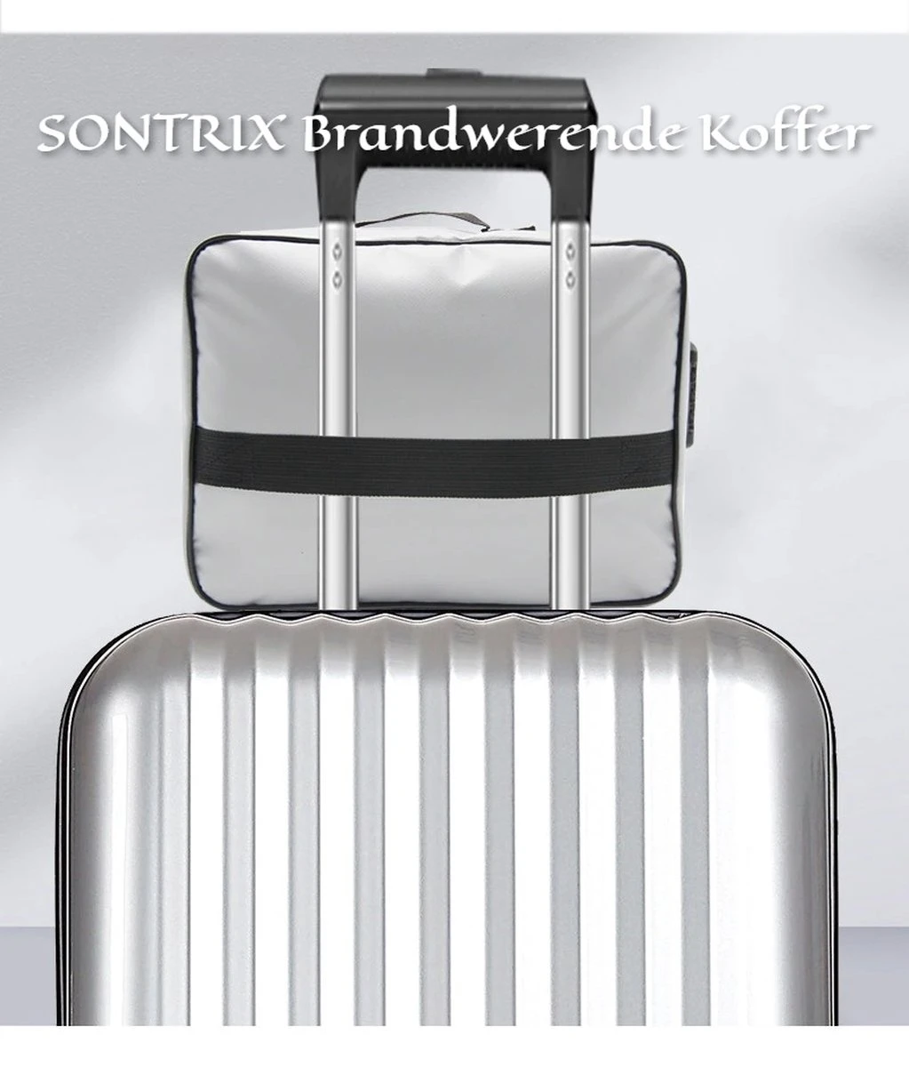 SONTRIX Brandwerende Koffer - Waterdicht - Brandwerend - Brandwerende Tas - Waterdichte Tas - Brandwerende Documententas - Tas - Handtas - Zwart 6 SONTRIX Brandwerende Koffer - Waterdicht - Brandwerend - Brandwerende Tas - Waterdichte Tas - Brandwerende Documententas - Tas - Handtas - Zwart - Afbeelding 6