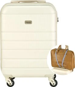 Princess Traveller Florence - Handbagagekoffer Met Strap - Crème - S - 55cm -Bagage En Reistassen 1031x1200