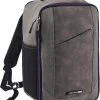 CabinMax Manhatten – Handbagage 20L – Rugzak – Schooltas - 40x20x25 Cm – Compact Reistas – Lichtgewicht – Grijs/Lavender