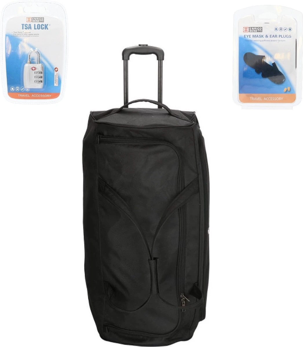 Reistas - Reistas Met Wielen - 100 Liter + TSA Cijferslot & Slaapmasker 1 Reistas - Reistas Met Wielen - 100 Liter + TSA Cijferslot & Slaapmasker