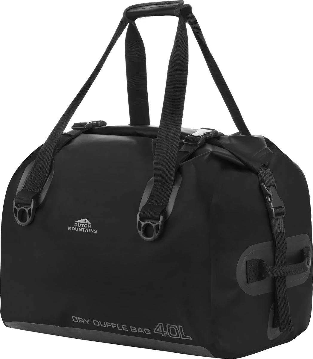 Dutch Mountains Reistas 40ltr – Waterdichte Duffelbag – Sporttas – Travelbag - Roll-top Sluiting – Zwart 1 Dutch Mountains Reistas 40ltr – Waterdichte Duffelbag – Sporttas – Travelbag - Roll-top Sluiting – Zwart