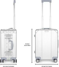 Aluminium Handbagage Koffer Mozzel Darrow - Reiskoffer Met Wielen - 51cm - Harde Koffer - Zilver -Bagage En Reistassen 1048x1200 3