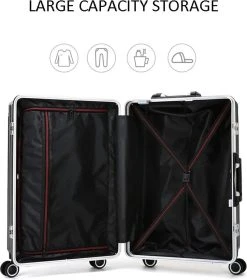 Design Handbagage Reiskoffer 20'', 50.8 Cm Cabinbag, Spinner , Aluminium Magnesium Alloy Frame Koffer, (LIGHT GRIJS) 13 Design Handbagage Reiskoffer 20'', 50.8 Cm Cabinbag, Spinner , Aluminium Magnesium Alloy Frame Koffer, (LIGHT GRIJS) -Bagage En Reistassen 1059x1200 1