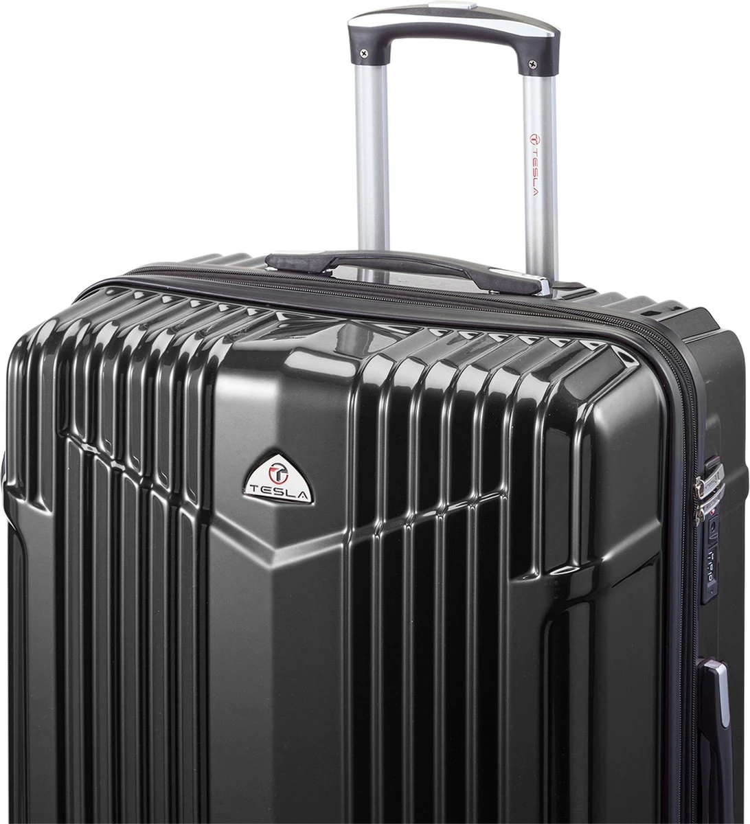 Tesla PC - Reiskoffer - 75 Cm - 4 Wielen - Zwart 4 Tesla PC - Reiskoffer - 75 Cm - 4 Wielen - Zwart - Afbeelding 4