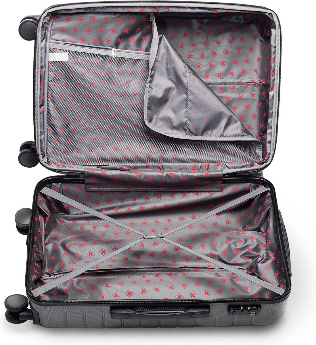 Swiss Alpine 2.0 - Reiskoffer - 67 Cm - 4 Wielen - Grijs 3 Swiss Alpine 2.0 - Reiskoffer - 67 Cm - 4 Wielen - Grijs - Afbeelding 3