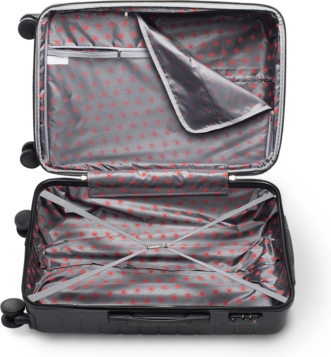 Swiss Alpine 2.0 - Reiskoffer - 67 Cm - 4 Wielen - Zwart 3 Swiss Alpine 2.0 - Reiskoffer - 67 Cm - 4 Wielen - Zwart - Afbeelding 3