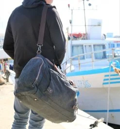 Yakfield - Reistas - Weekendtas - Kado - Dames En Heren - Canvas - Vintage Zwart Antraciet Grijs - Compact Middelgroot Model - 35 Liter Duffelbag - 5 Opbergvakken - 52x30x20 Cm -Bagage En Reistassen 1118x1200 2