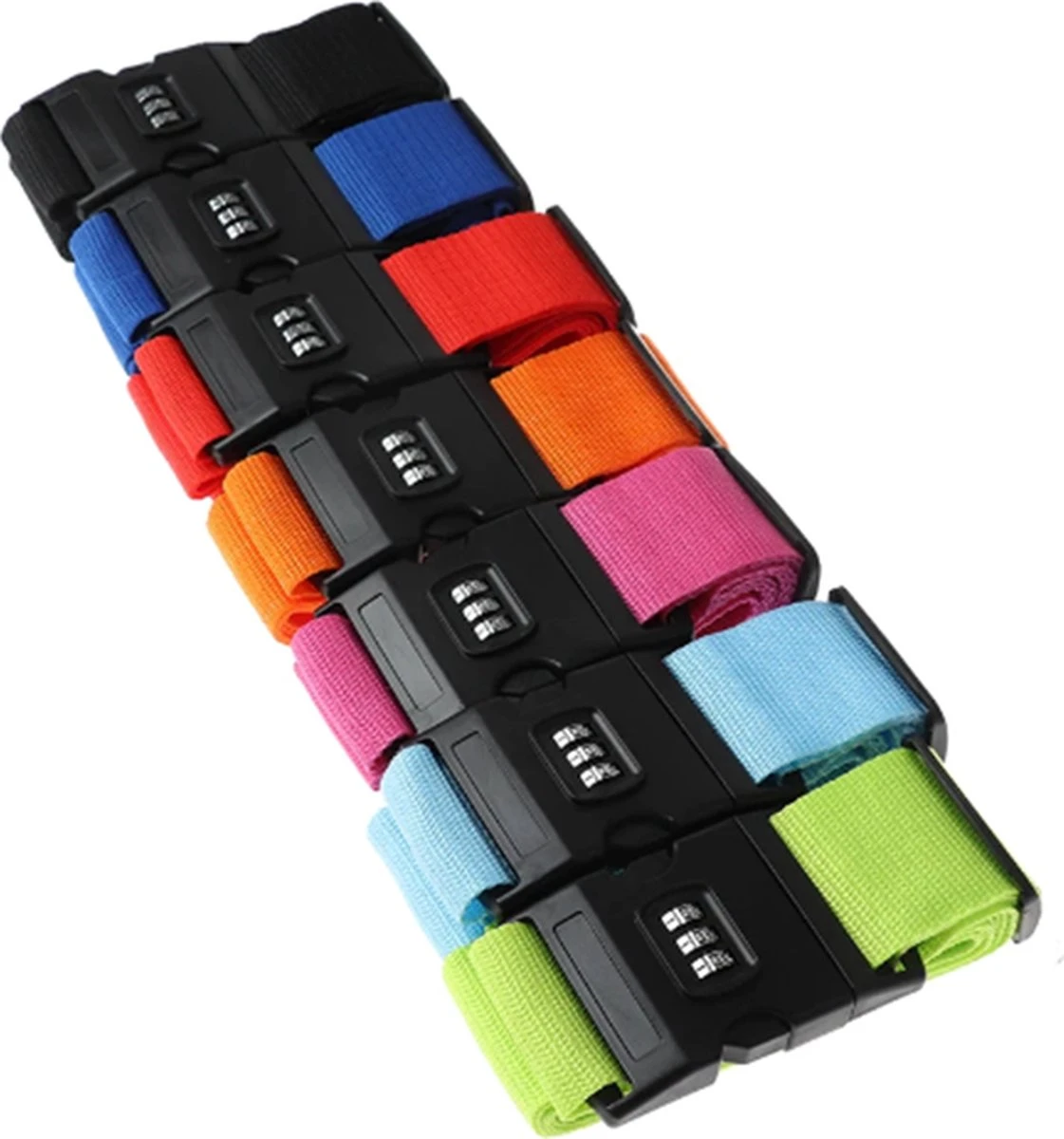 UNRL® Kofferriem 200 * 5 Cm - Met 3-cijferslot - Verstelbaar - Bagageriem - Zwart 2 UNRL® Kofferriem 200 * 5 Cm - Met 3-cijferslot - Verstelbaar - Bagageriem - Zwart - Afbeelding 2