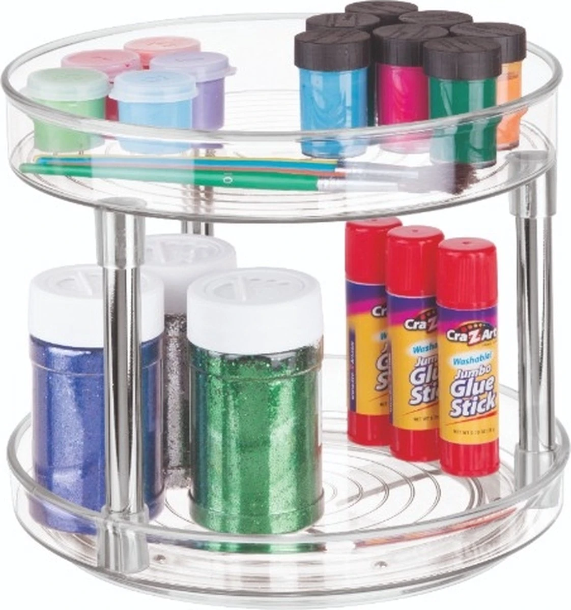 Lazy Susan Draaiplateau Met Verdieping, 23 X 23 X 24, Kunststof, Transparant - IDesign | Linus 3 Lazy Susan Draaiplateau Met Verdieping, 23 X 23 X 24, Kunststof, Transparant - IDesign | Linus - Afbeelding 3