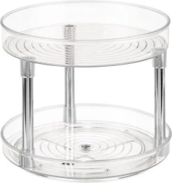 Lazy Susan Draaiplateau Met Verdieping, 23 X 23 X 24, Kunststof, Transparant - IDesign | Linus