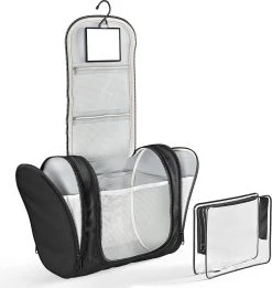 Grote Toilettas Met Spiegel, Haak + Binnenvakken + Zijvakken, Waterbestendig, Trip Vakantie Handbagage Mannen Vrouwen | Travel Organizer Kit -Bagage En Reistassen 1135x1200 3
