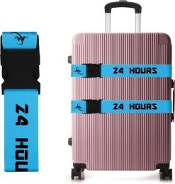 24ME® 1 Kofferriem Plus 1 Kofferlabel - Bagage Riem Met Bagagelabel - Luggage - Kofferband - 180 Cm X 5cm - Extreem Stevig Polyester Materiaal