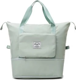Merkloos Opvouwbare Handbagage Reistas – Opvouwbaar Tot 28 X 18 Cm – Lichtgroen