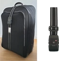 Kofferriem Met TSA Cijfer Slot - Bagage Riem - Luggage Strap - 200 Cm - Zwart - 1 Stuk
