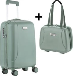 CarryOn Skyhopper Handbagage En Beautycase - 55cm TSA Trolley En Make-up Koffer - Olijf -Bagage En Reistassen 1157x1200 2