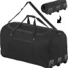 TravelZ Opvouwbare Wieltas | Reistas Op Wielen | 100 Liter | Verbeterd 2022 Model | Zwart