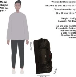 New Rebels Roll-able Trolley - Reistas - Weekendtas - Sporttas 80 Cm - Zwart -Bagage En Reistassen 1174x1200 3