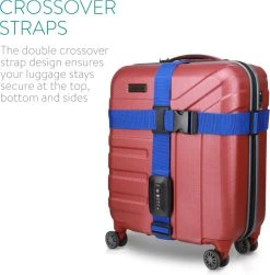 Navaris Kofferriem Met TSA Cijferslot En Adreslabel - Bagageriem - Kofferband - Luggagestrap - Blauw - Aanpasbaar Tot 400 Cm -Bagage En Reistassen 1179x1200 21