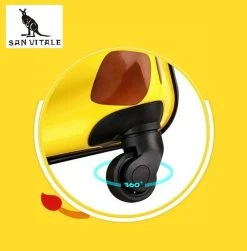 San Vitale® - Lichtgewicht Reis Koffer - Trolley - Handbagage - Leeuw - Geel -Bagage En Reistassen 1183x1200 1