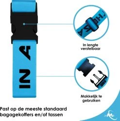 24ME® 1 Kofferriem Plus 1 Kofferlabel - Bagage Riem Met Bagagelabel - Luggage - Kofferband - 180 Cm X 5cm - Extreem Stevig Polyester Materiaal -Bagage En Reistassen 1190x1200 7