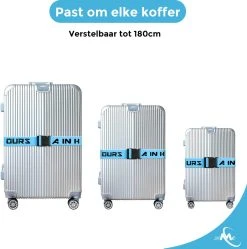 24ME® 1 Kofferriem Plus 1 Kofferlabel - Bagage Riem Met Bagagelabel - Luggage - Kofferband - 180 Cm X 5cm - Extreem Stevig Polyester Materiaal -Bagage En Reistassen 1192x1200 12