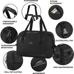 Dutch Mountains Reistas 40ltr – Waterdichte Duffelbag – Sporttas – Travelbag - Roll-top Sluiting – Zwart 10 Dutch Mountains Reistas 40ltr – Waterdichte Duffelbag – Sporttas – Travelbag - Roll-top Sluiting – Zwart -Bagage En Reistassen 1192x1200 8