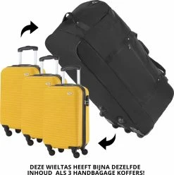 TravelZ Opvouwbare Wieltas | Reistas Op Wielen | 100 Liter | Verbeterd 2022 Model | Zwart -Bagage En Reistassen 1193x1200 8