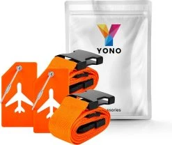 YONO Kofferriem Met Kofferlabel - 2 Kofferband En 2 Bagagelabel - Dubbele Bagage Riem Verstelbaar - 4 Pack - Oranje -Bagage En Reistassen 1200x1011 9