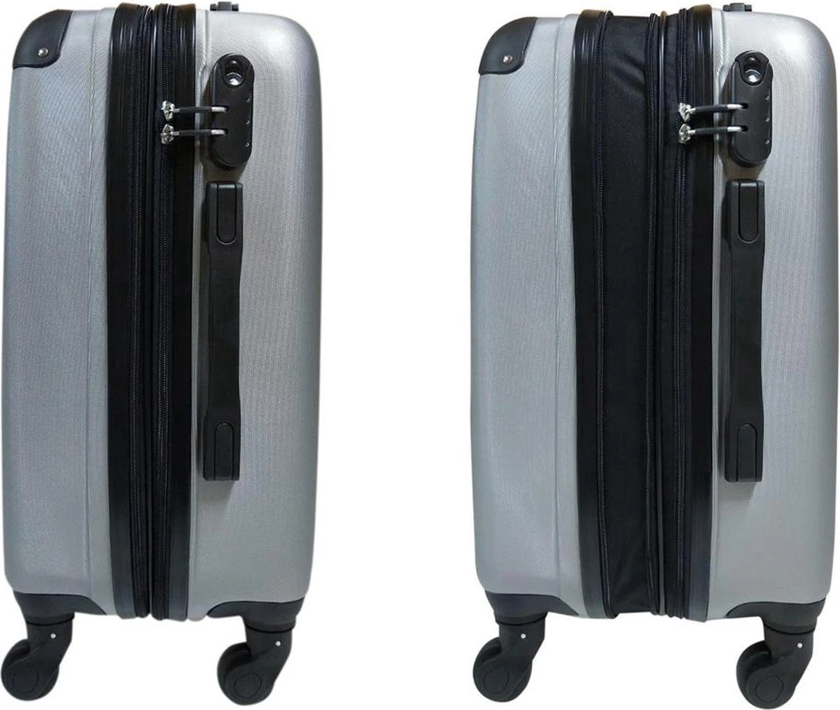 SB Travelbags 'Expandable' Handbagage Koffer 53cm 4 Wielen Trolley - Zilver 2 SB Travelbags 'Expandable' Handbagage Koffer 53cm 4 Wielen Trolley - Zilver - Afbeelding 2