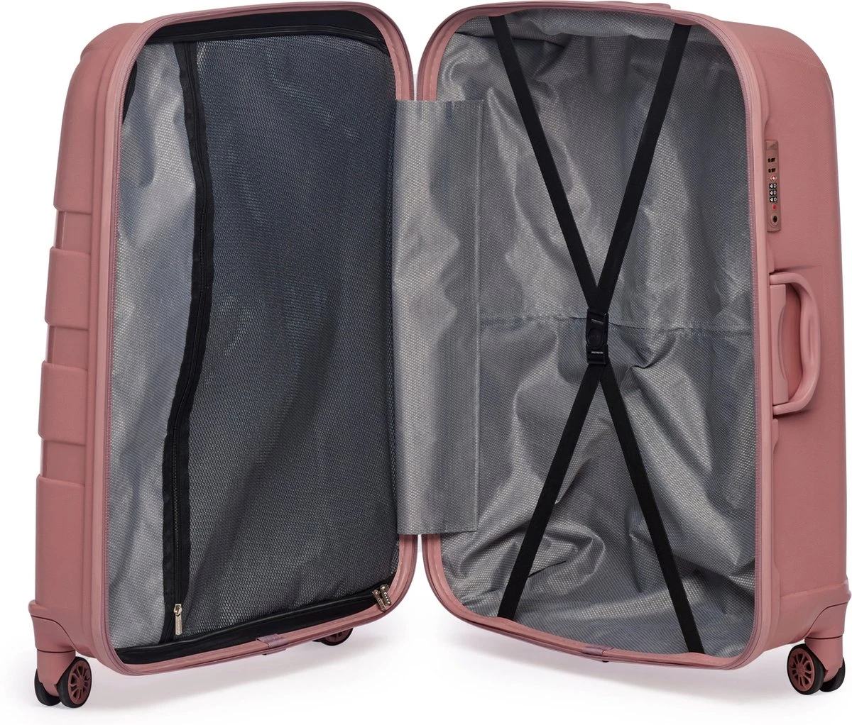 ©TROLLEYZ - Paris No.5 - Reiskoffer - 78cm Met TSA Slot - Dubbele Wielen - 360° Spinners - 100% Polypropyleen - Reiskoffer In Rose Blush 4 ©TROLLEYZ - Paris No.5 - Reiskoffer - 78cm Met TSA Slot - Dubbele Wielen - 360° Spinners - 100% Polypropyleen - Reiskoffer In Rose Blush - Afbeelding 4