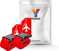 YONO Kofferriem Met Kofferlabel - 2 Kofferband En 2 Bagagelabel - Dubbele Bagage Riem Verstelbaar - 4 Pack - Rood -Bagage En Reistassen 1200x1032 6