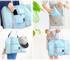 Merkloos Duffelbag - Reistas - Sporttas - Opvouwbare Reistas - Weekendtas - Strandtas - Lichtblauw -Bagage En Reistassen 1200x1041 5