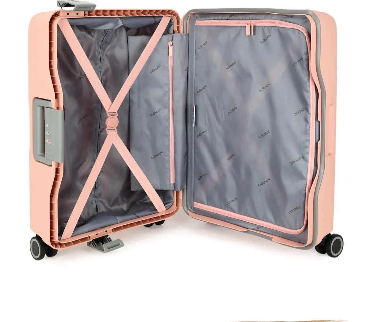 Decent Handbagage Koffer / Trolley / Reiskoffer - 55 Cm - 38 Liter - Polypropyleen - On-Tour - Roze 4 Decent Handbagage Koffer / Trolley / Reiskoffer - 55 Cm - 38 Liter - Polypropyleen - On-Tour - Roze - Afbeelding 4