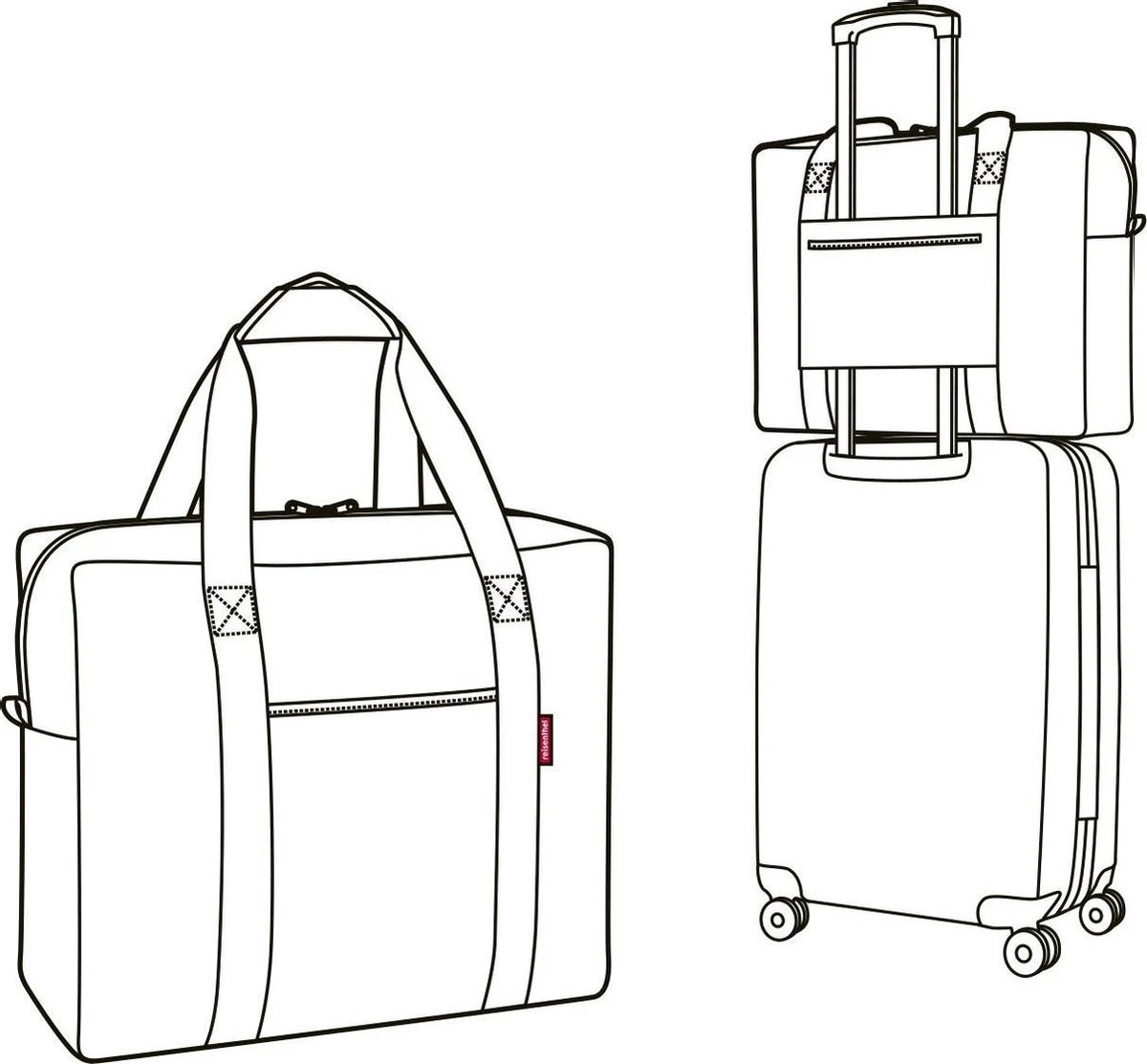 Reisenthel Mini Maxi Touringbag Reistas - Opvouwbaar - 40L - Signature Black Zwart 2 Reisenthel Mini Maxi Touringbag Reistas - Opvouwbaar - 40L - Signature Black Zwart - Afbeelding 2