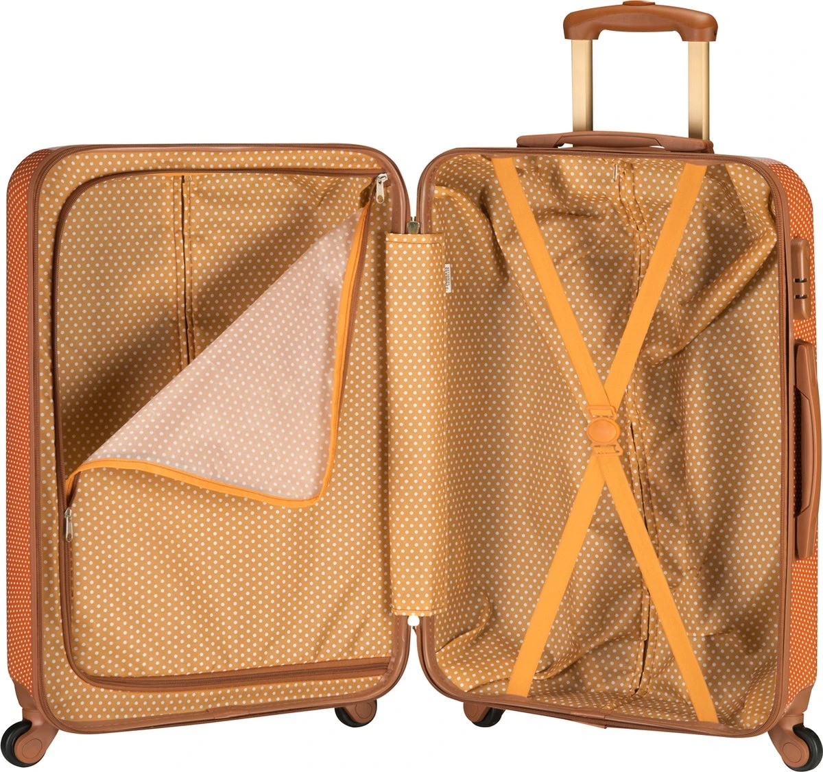 Princess Traveller Trendy Dots - Reiskoffer - Terra - M - 66cm 3 Princess Traveller Trendy Dots - Reiskoffer - Terra - M - 66cm - Afbeelding 3