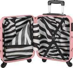 Princess Traveller Trendy Animal Collection - Handbagage Koffer - Zebra - Roze - 56cm -Bagage En Reistassen 1200x1129 1