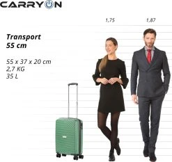 CarryOn Transport Handbagagekoffer - USB Handbagage 55cm - OKOBAN - Dubbele Wielen - Olijf -Bagage En Reistassen 1200x1130 3
