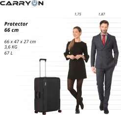 CarryOn Protector Luxe Reiskoffer - Trolley 66cm Met TSA-klikslot En OKOBAN - Ultrasterk - Zwart -Bagage En Reistassen 1200x1139 1