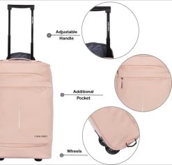 New Rebels® Harper Reistas / Weekendtas Geschikt Voor Handbagage - Waterafstotend Polyutheraan - Trolley Met Wielen En Reflectiedetails - Oud Roze - 29L -Bagage En Reistassen 1200x1154 2