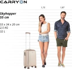 CarryOn Skyhopper Handbagage En Beautycase - 55cm TSA Trolley En Make-up Koffer - Champagne -Bagage En Reistassen 1200x1154