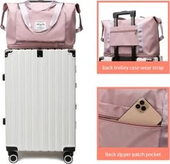 Merkloos Opvouwbare Handbagage Reistas – Opvouwbaar Tot 28 X 18 Cm – Blauw -Bagage En Reistassen 1200x1155 4