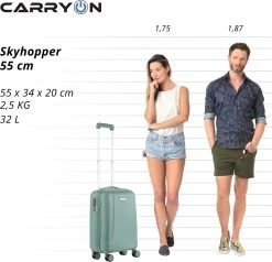 CarryOn Skyhopper Handbagage En Beautycase - 55cm TSA Trolley En Make-up Koffer - Olijf -Bagage En Reistassen 1200x1156
