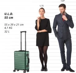 CarryOn ULD Handbagage - Luxe Aluminium Trolley 55cm - Dubbel TSA Slot - Dubbele Wielen - Groen -Bagage En Reistassen 1200x1157 2