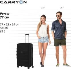 CarryOn Porter ® Reiskoffer - 77cm Trolley Met TSA-slot - 100 Ltr - OKOBAN Registratie - Zwart -Bagage En Reistassen 1200x1158 4