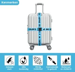 24ME® 1 Kofferriem Plus 1 Kofferlabel - Bagage Riem Met Bagagelabel - Luggage - Kofferband - 180 Cm X 5cm - Extreem Stevig Polyester Materiaal -Bagage En Reistassen 1200x1159 8