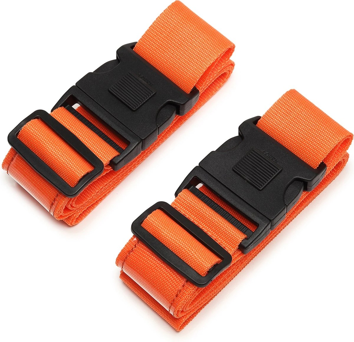 2 X Kofferriem - Bagage Band - Luggage Belt - Bagage Gordel - Met SlideLock En Adreslabel - Afstelbaar - 200cm X 5cm - Oranje 2 2 X Kofferriem - Bagage Band - Luggage Belt - Bagage Gordel - Met SlideLock En Adreslabel - Afstelbaar - 200cm X 5cm - Oranje - Afbeelding 2