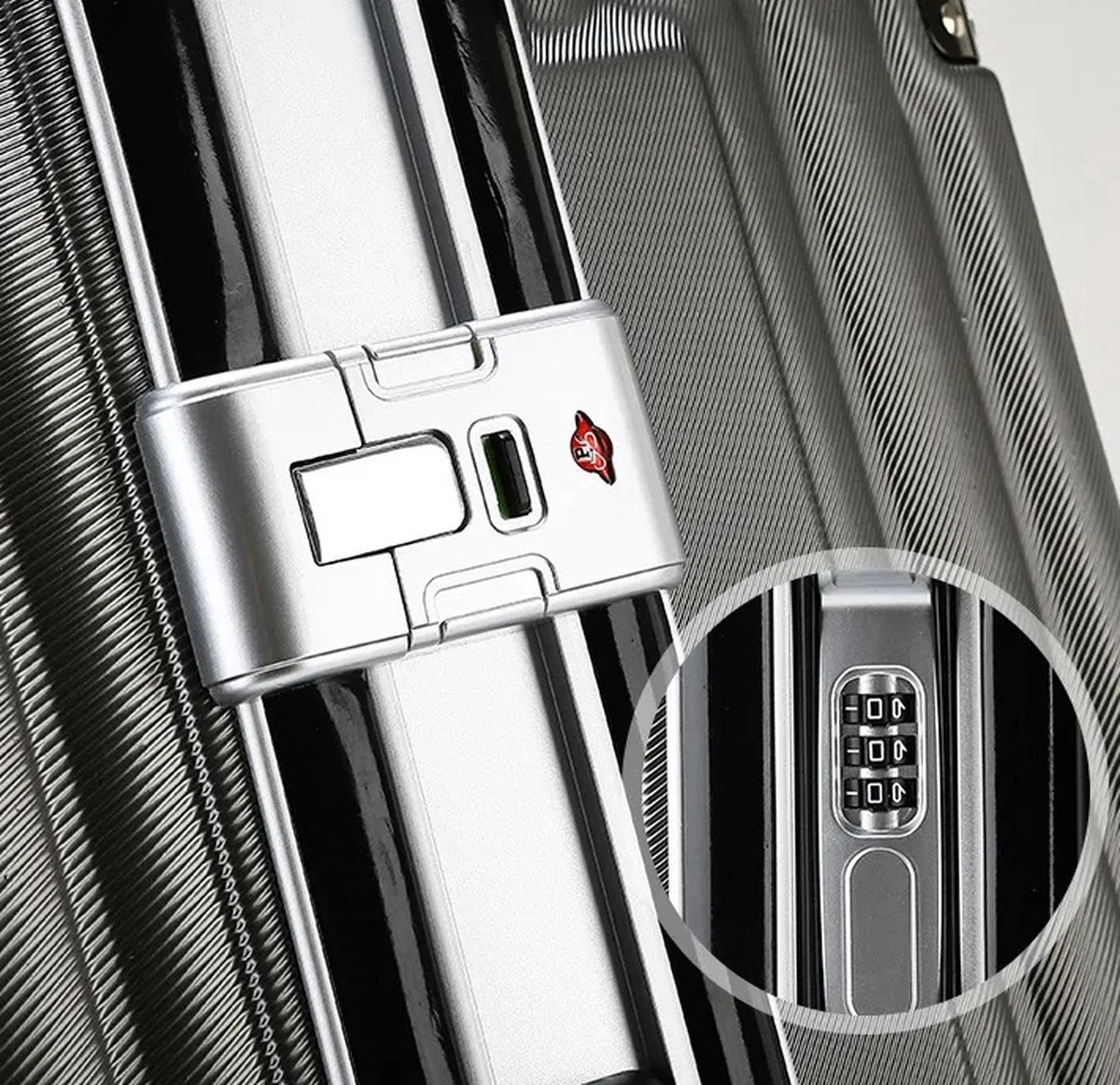 Design Handbagage Reiskoffer 20'', 50.8 Cm Cabinbag, Spinner , Aluminium Magnesium Alloy Frame Koffer, (LIGHT GRIJS) 9 Design Handbagage Reiskoffer 20'', 50.8 Cm Cabinbag, Spinner , Aluminium Magnesium Alloy Frame Koffer, (LIGHT GRIJS) - Afbeelding 9