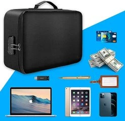 IBright Brandwerende Tas Voor Documenten - Waterdichte Organizer Reistas - Met Cijferslot - Zwart -Bagage En Reistassen 1200x1162 3